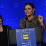 Christina Wiesmore accepting HRC award