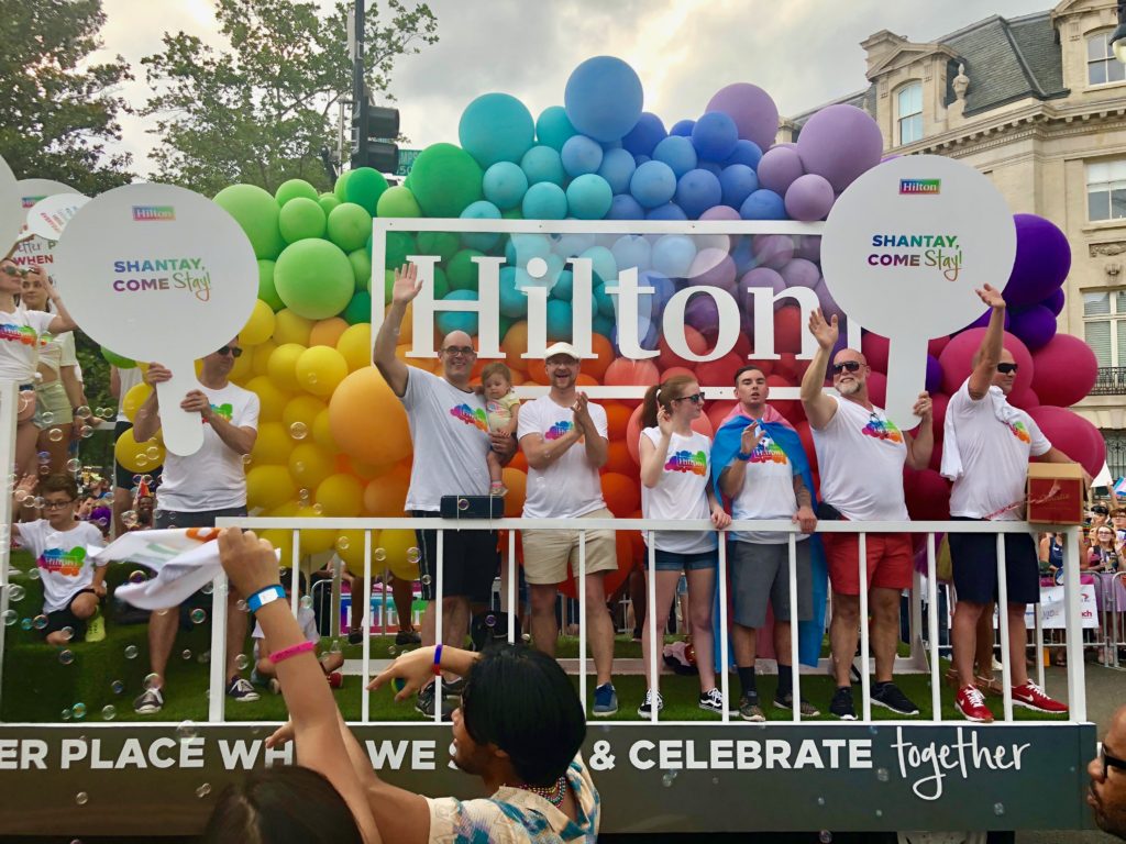 Hilton float at Capital Pride parade