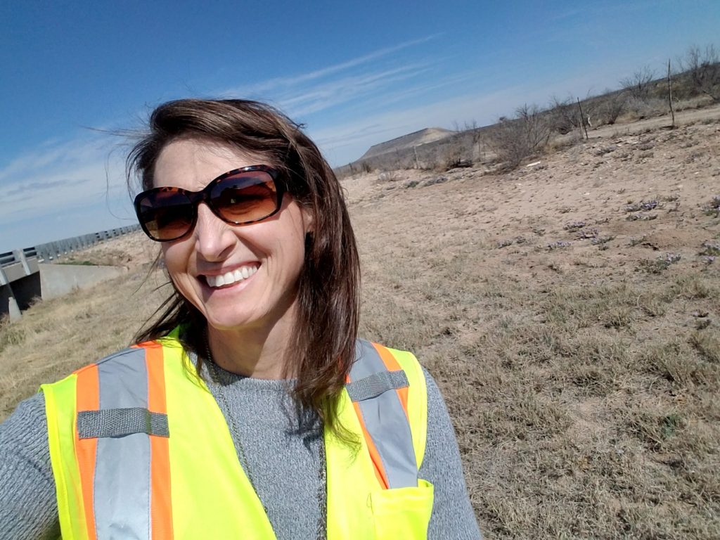 Danielle Skidmore on a work site as an engineer