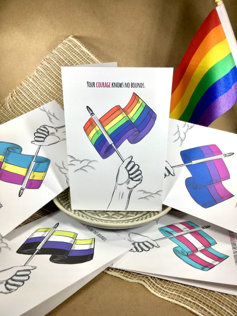 LGBTQ visibility greeting cards by J. Caress Studio