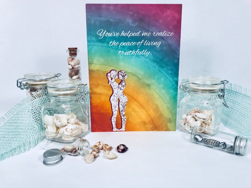 A lesbian greeting card created by J. Caress Studio for LGBTQ visibility 