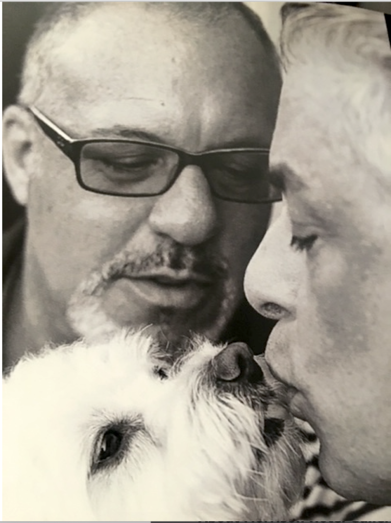 James and Larry with their rescue dog Zane