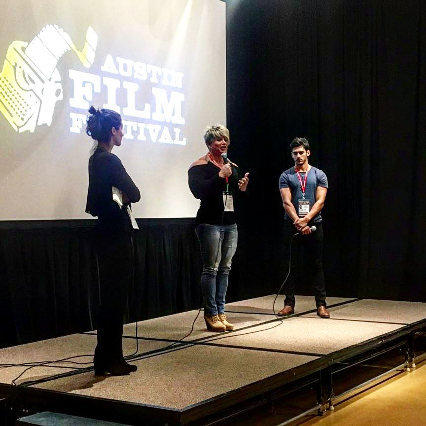 Janae Marie Kroc speaking at the Austin Film Festival 