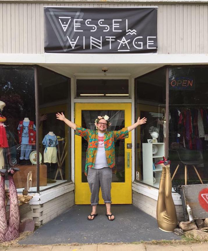 Stevens-Jones in front of their vintage store in Shreveport